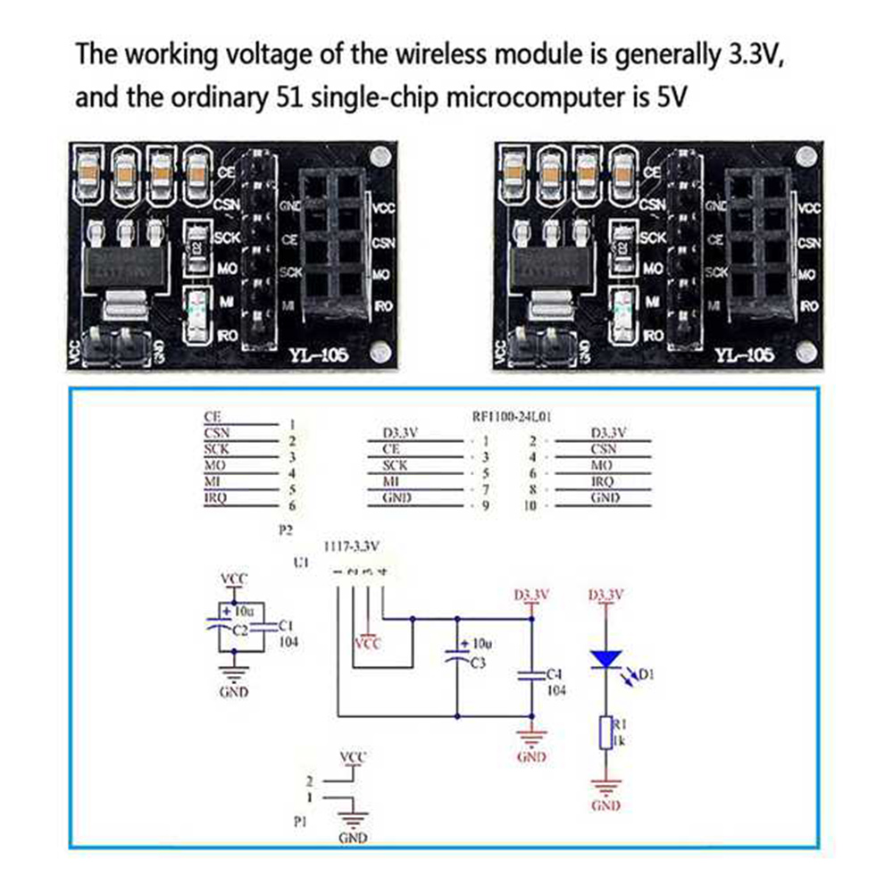 Nrf24L01 - ABAN 5Pcs NRF24L01 Wireless Adapter Module