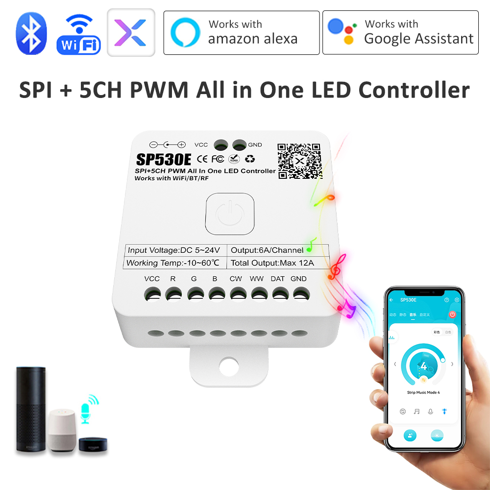 SP530E All In One LED Controll - đánh giá và giá Ws2812B Strip 5V